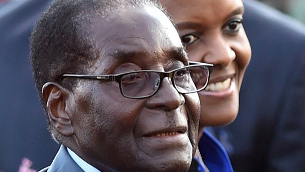 Zimbabwean President Robert Mugabe and his wife Grace in Pretoria, South Africa, in April.