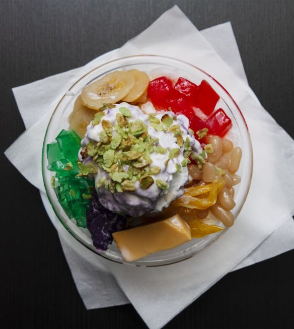 A colourful Filipino dessert at A-Team in Sydney.