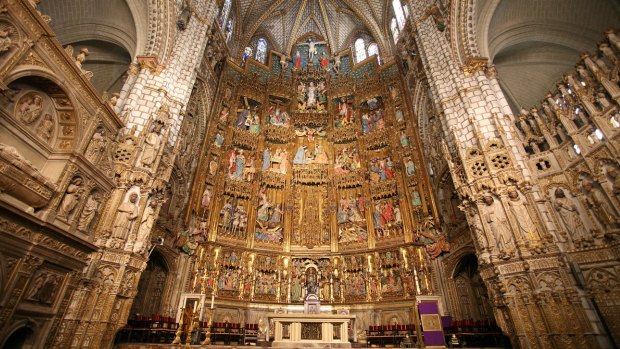 This gargantuan High Gothic cathedral preserves 700 years of art, much of it gilded in plundered Americas gold. The result is menacing, sensual and exhilarating: the preoccupations of fanatical Catholic Spain in stone. Paintings by Goya, El Greco and Velazquez hang in the sacristy. Other highlights are royal tombs, gaudy Gothic statues and wood-carved choir stalls. Side chapels the size of churches are ornate with baroque renovations in gold and blue. See 