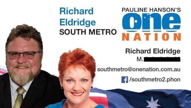 Richard Eldridge is running for the West Australian upper house in the southern metropolitan area of Perth.