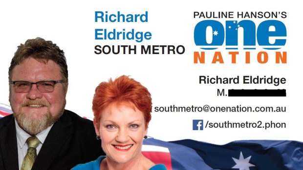Richard Eldridge is running for the West Australian upper house in the southern metropolitan area of Perth.