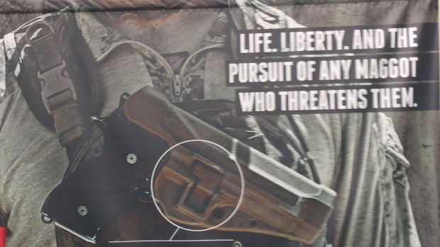 A slogan promotes a holster.