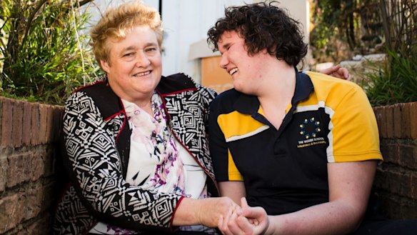 Karna O'Dea at home with her son Malcolm, who has complex needs and uses Marymead's respite service every second weekend.