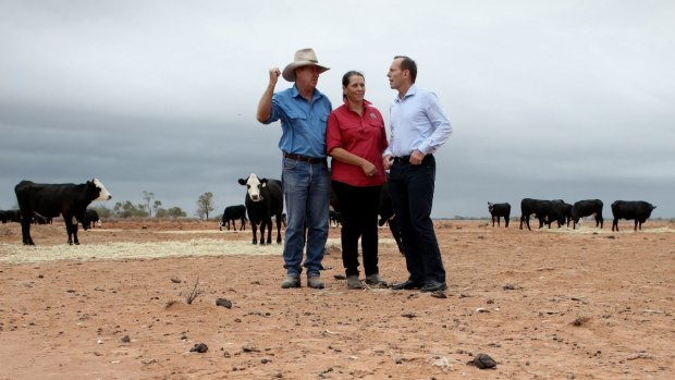 Bourke locals with Prime Minister Tony Abbott in February.