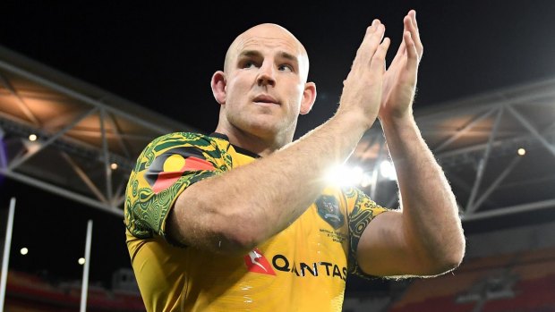 Farewell tour: Stephen Moore says goodbye to the Brisbane fans in October. He will play his final Test against Scotland this weekend.