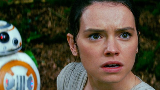 Daisy Ridley as Rey in <i>Star Wars: The Force Awakens</i>.