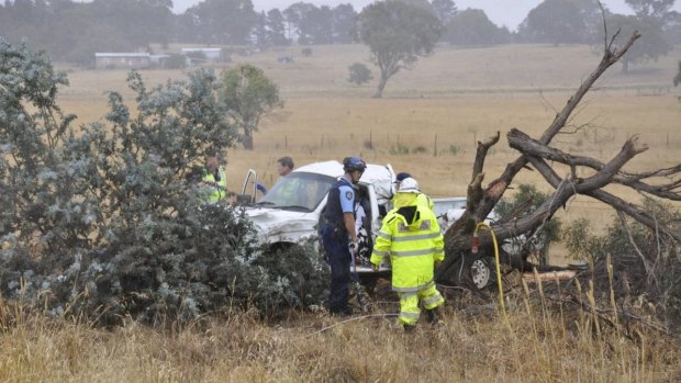 Two children were critically injured and were airlifted to hospital after a single-car crash at Yarra, near Goulburn, on Saturday afternoon at 2pm. Three members of the family, from Albury, were injured. 