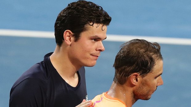Milos Raonic won against Rafael Nadal in Brisbane.