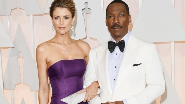 Red carpet ... Murphy and girlfriend Paige Butcher at this year's Oscars.