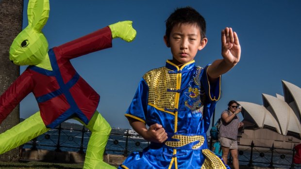 Fred Lan, 7, is the youngest participant in this year's Sydney Chinese New Year Festival.