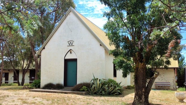 The old church, photographed this week, is now an office on Winstonwood, a private property near Murrumbateman.