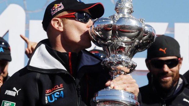 Seeing the funny side: Oracle Team USA skipper Jimmy Spithill .