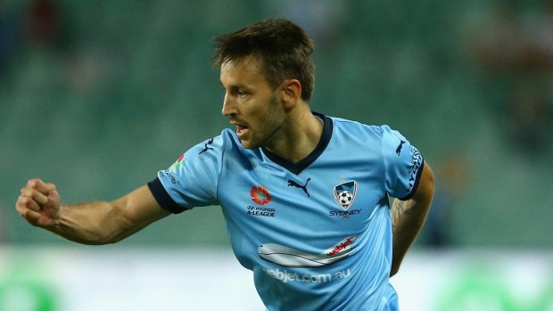 Licence to thrill: Sydney's Milos Ninkovic will bring the creativity in a midfield battle with Newcastle Jets' Mateo Poljak.