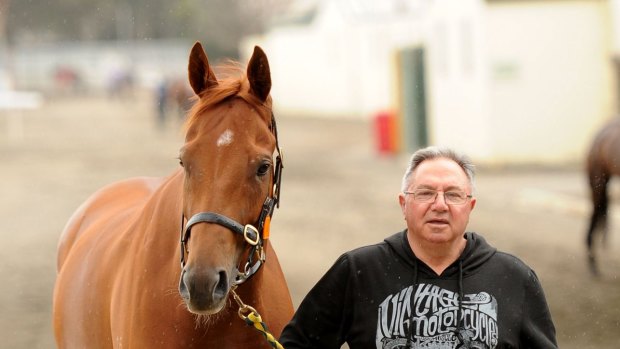 Trainer Paul Beshara with his much-loved champion Happy Trails. 