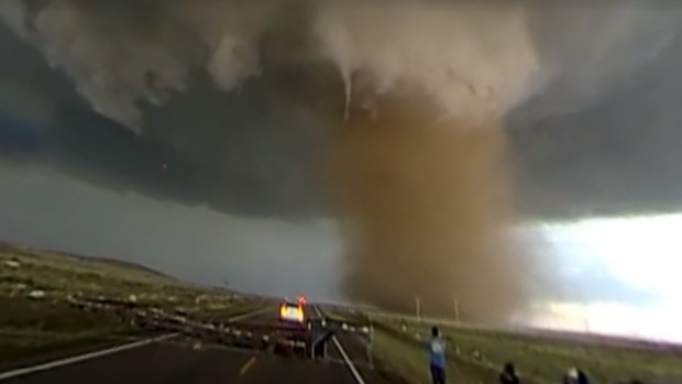 Reed Timmer's footage, shown in a 360-degree video on Facebook, gives viewers a sense of the power of the storm cell, filmed in Colorado.
