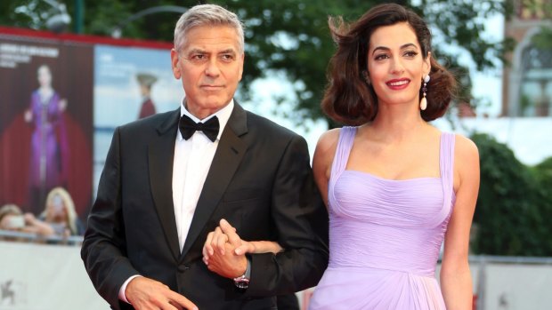 George Clooney and Amal Clooney at the premiere of Suburbicon at the Venice Film Festival.