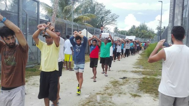 Refugees on Manus Island were engaged in a protest at the old detention centre last month. About 60 men have been approved to go the the US in January.