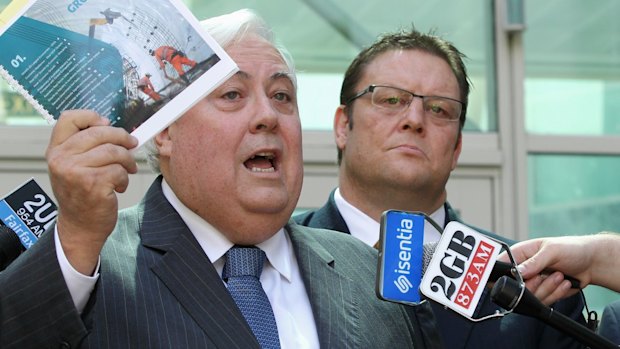 Glenn Lazarus with Palmer United Party founder Clive Palmer back when they were party mates.