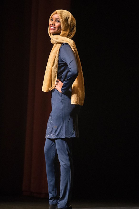 Halima Aden competes in the preliminary round of the Miss Minnesota USA pageanin November last year.