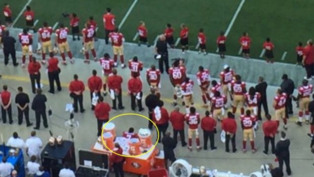 Not backing down: Colin Kaepernick has said he will keep sitting during the US anthem.