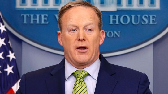 White House press secretary Sean Spicer pushed Trump's message on the media's reporting on terror attacks. 