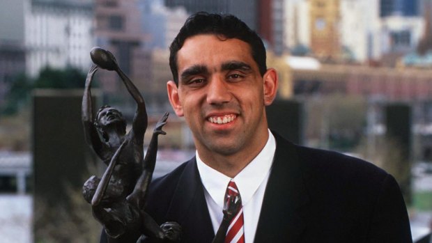 Goodes with his Norwich Rising Star trophy. Photo: Stuart Milligan/ALLSPORT