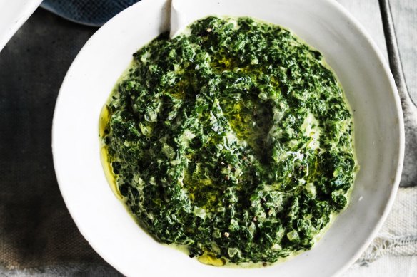 Old-school creamed spinach.
