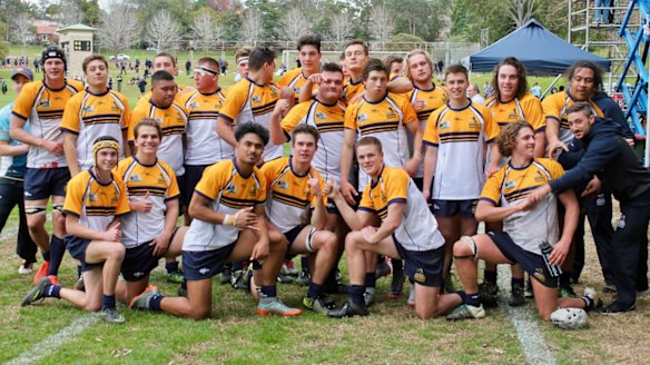The victorious ACT Schoolboys rugby team.
