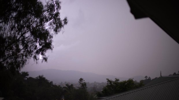 Brisbane Times reader James took this photo looking towards Mt Cootha during the storms in late November.