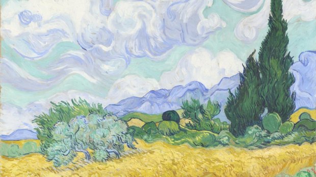 <i>Wheatfield with Cypresses </i>, early September 1889 (detail) by Vincent van Gogh.