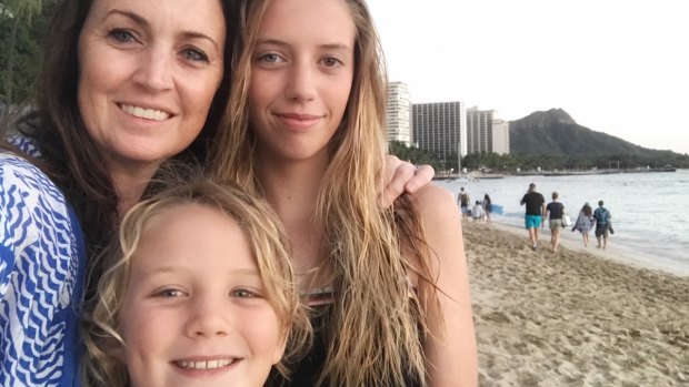 Danielle Smith was holidaying with her husband and their daughter, Ebony, and son, Nixon, when the missile alert came through on Sunday. 