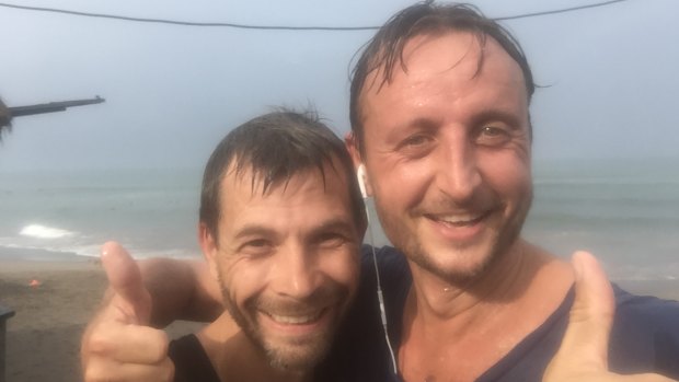 Tom and Michael after a training session in Bali.
