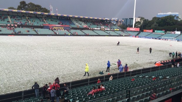 Parramatta Stadium, as the kick-off between the Wanderers and Glory has been delayed.