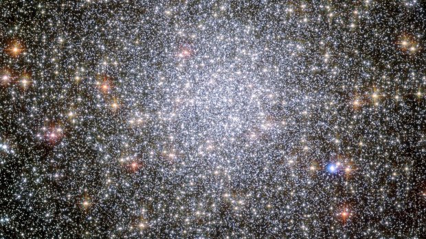 The globular cluster Tucanae 47. The binary system studied is near the cluster's core.