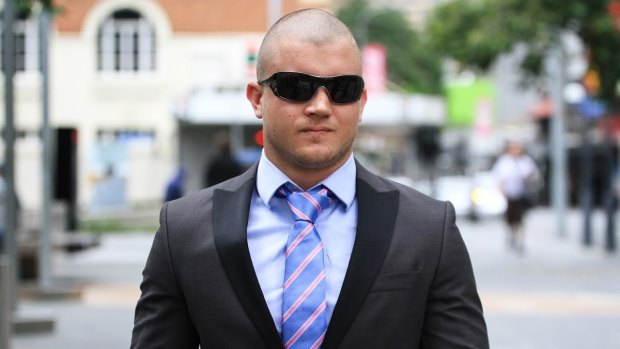 Matthew Clement Maloney, 25, leaves Brisbane Magistrates Court on Monday.