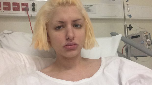 Pregnant Gabi Grecko Edelsten has fallen down the stairs and is in hospital in Melbourne.
