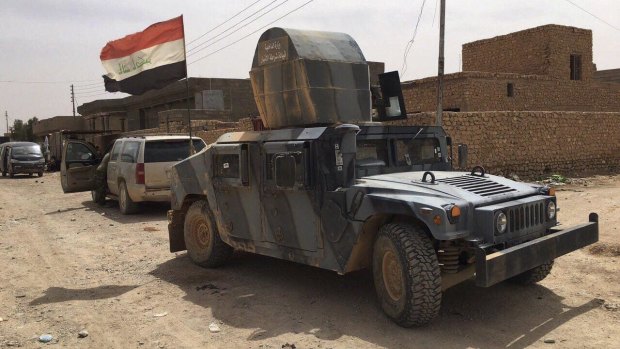 Iraqi security forces on patrol on Sunday. after defeating Islamic State militants in Fallujah