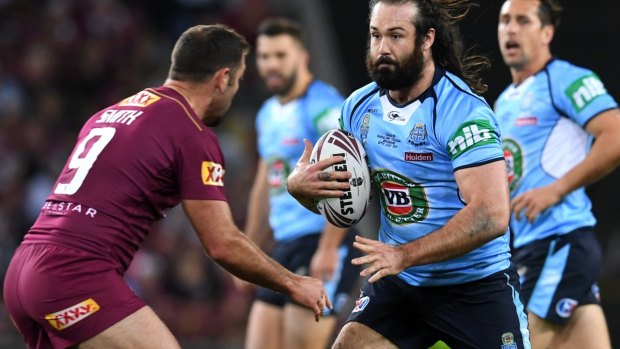 Disappointed: Aaron Woods of the NSW Blues.