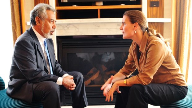 President of East Timor Xanana Gusmao and his wife Kirsty Sword Gusmao on an official visit to Australia in 2008.