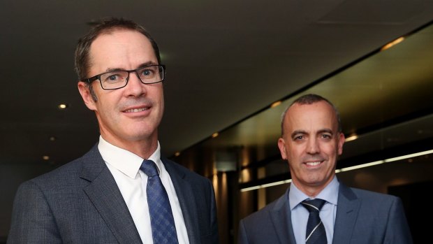 Greenstone Managing Director Richard Enthoven (left) poses for a portrait with CEO Mark Reid.