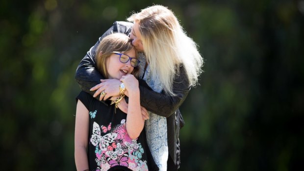 Belinda Grooby and her severely vision-impaired daughter Rachael Richards, who enrolled at the Insight Education Centre and is now on par with other students her age.