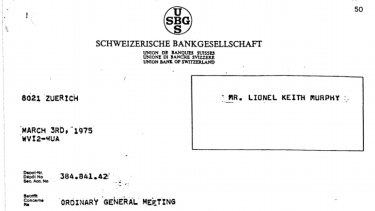 Bribery Corruption And A Swiss Bank Account The Lionel Murphy Allegations