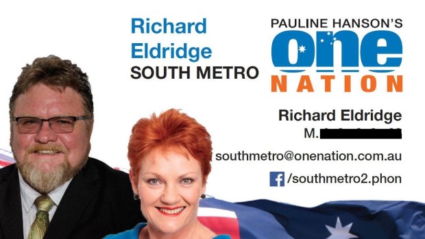 Richard Eldridge is running for the West Australian upper house in the southern metropolitan area of Perth.