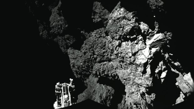 A combination photo of images taken from the Philae lander on the surface of Comet 67P in November.