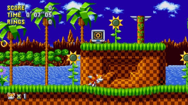 You can play as Sonic, Tails or Knuckles. There's also the option to be Sonic and have Tails follow, and he's as hilariously incompetent as ever.