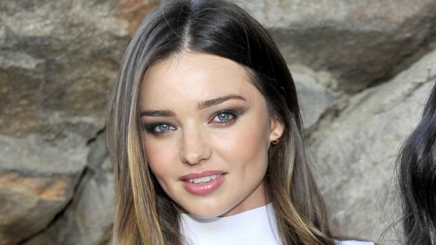 Clothes off: Model Miranda Kerr.