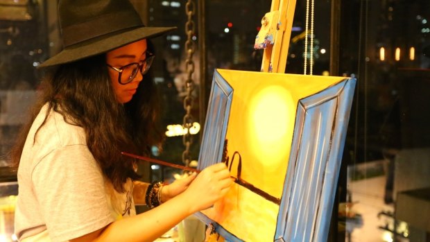 Innovation: Bangkok Paintbar encourages patrons to paint.