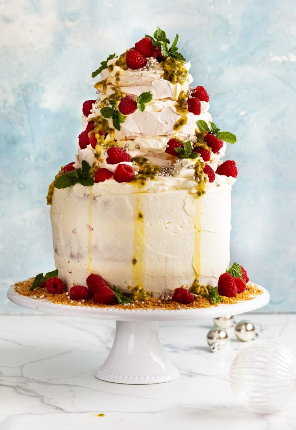 This pavlova-topped vanilla layer cake is a showstopping centrepiece.