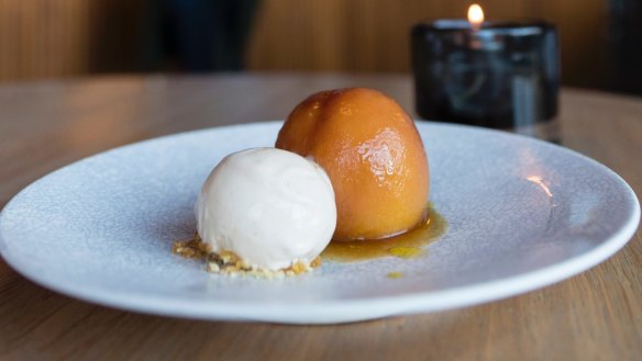 Roasted nectarine, thyme, olive oil and vanilla ice-cream.