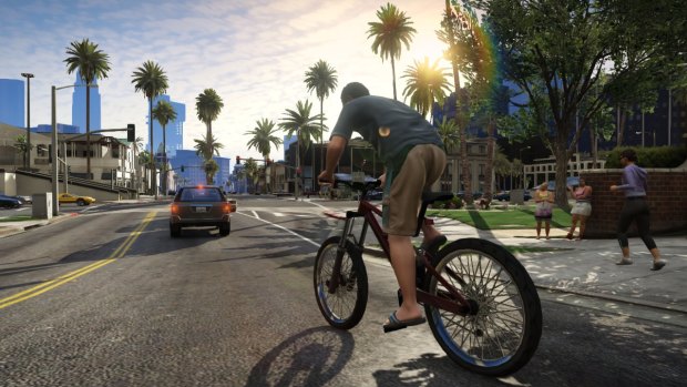 Arguments you don't often hear: "GTA encourages players to get outside and ride a bike."
